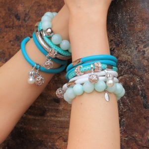 Jackie Mack Turquoise Leather and Agate